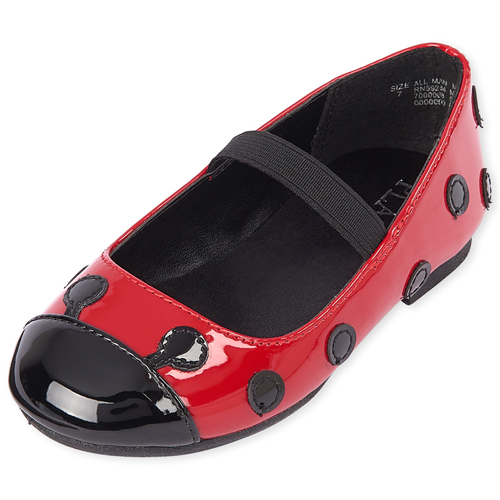 

Baby Girls Toddler Little Love Bug Ballet Flats - Red - The Children's Place