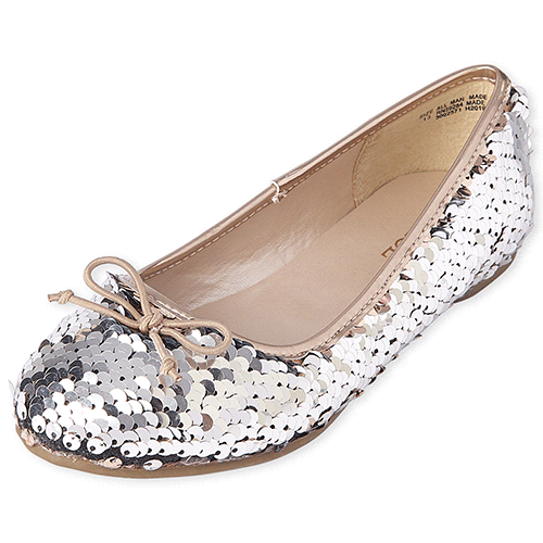 

Girls Flip Sequin Ballet Flats - Metallic - The Children's Place