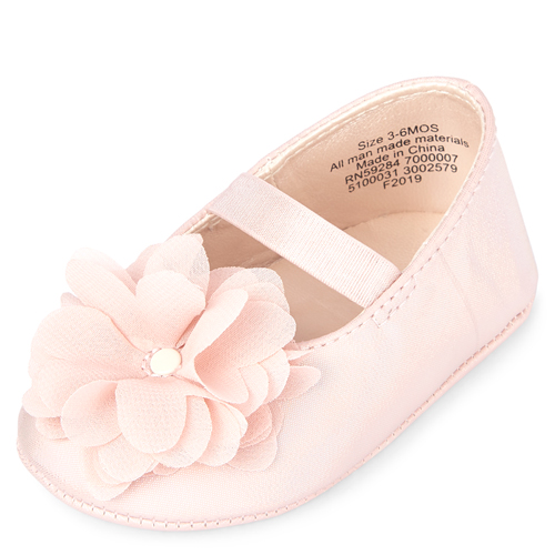 

Newborn Baby Flower Ballet Flats - Pink - The Children's Place