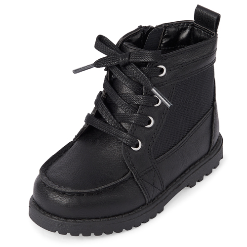 

s Toddler Boys Lace Up Boots - Black - The Children's Place