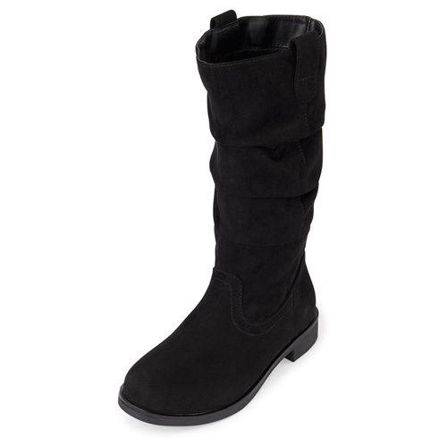 

Girls Slouch Boots - Black - The Children's Place