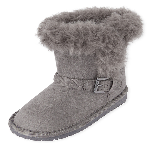 

s Toddler Braided Boots - Gray - The Children's Place