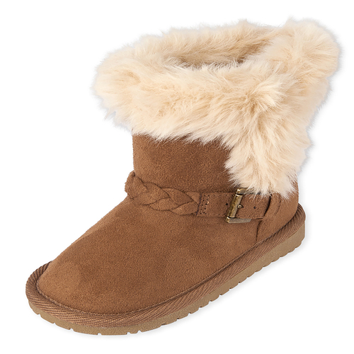 

Baby Girls Toddler Braided Boots - Brown - The Children's Place