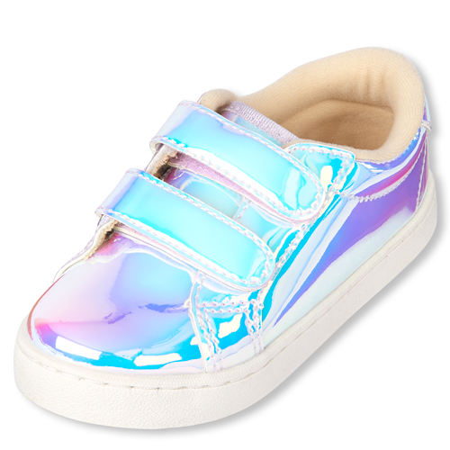 

Baby Girls Toddler Holographic Sneakers - Metallic - The Children's Place