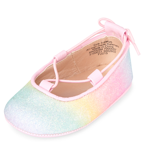 

Newborn Baby Rainbow Glitter Ballet Flats - Multi - The Children's Place