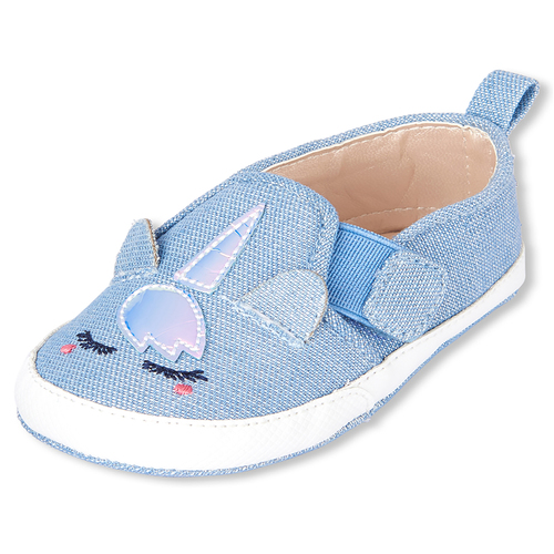 

Newborn Baby Unicorn Denim Slip On Sneakers - The Children's Place