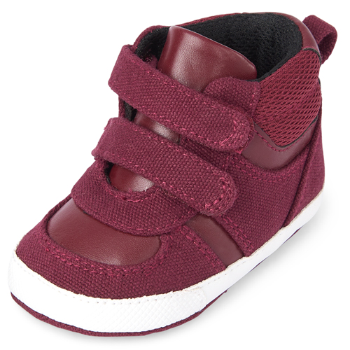 

Newborn Baby Boys Hi Top Sneakers - Red - The Children's Place