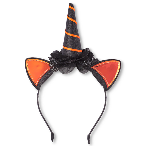 

Girls Halloween Glitter Caticorn Headband - Black - The Children's Place