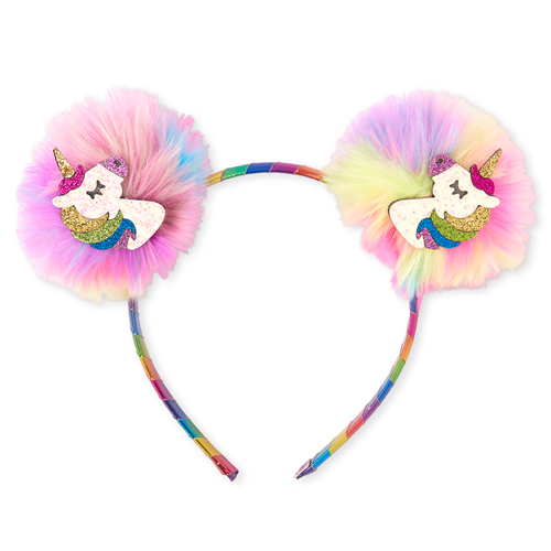 

Girls Rainbow Unicorn Pom Pom Headband - Multi - The Children's Place