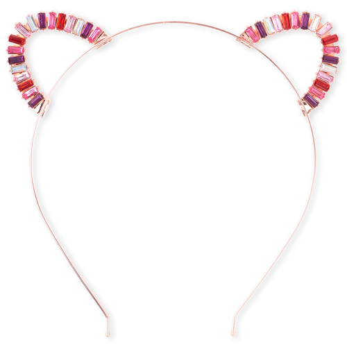 

Girls Jeweled Cat Ears Metal Headband - Multi - The Children's Place