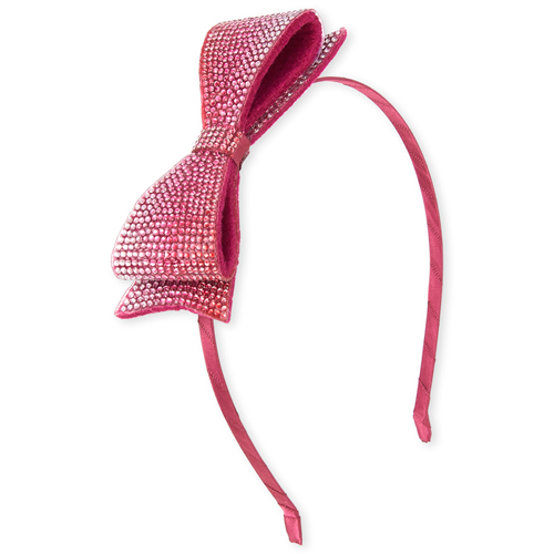

Girls Rhinestud Bow Headband - Pink - The Children's Place