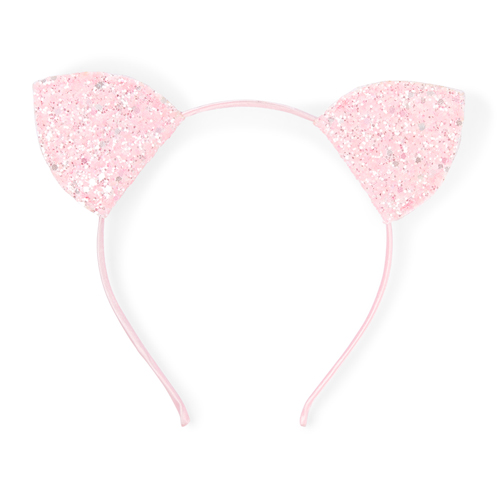 

Girls Glitter Cat Ears Headband - Pink - The Children's Place