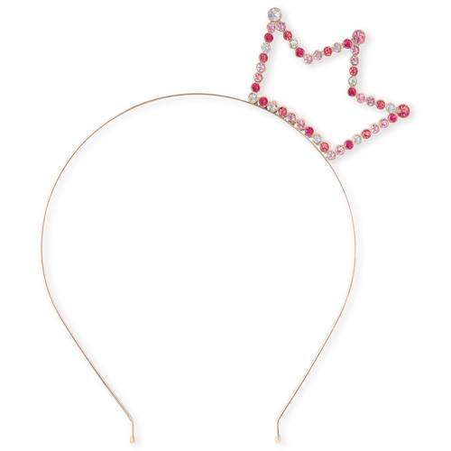 

Girls Rhinestud Crown Metal Headband - Metallic - The Children's Place