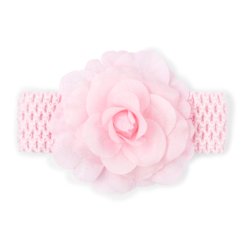 

Baby Girls Toddler Glitter Flower Crochet Headwrap - Pink - The Children's Place