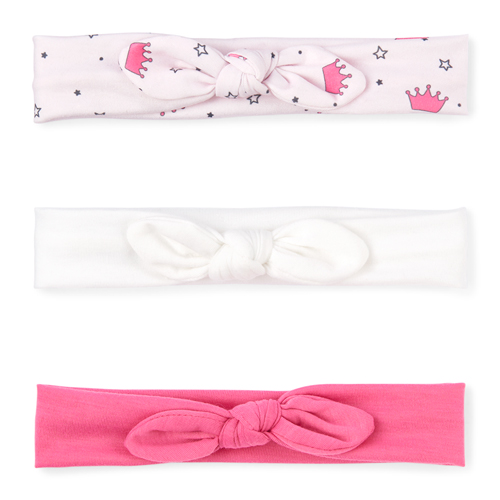 

Newborn Baby Print And Solid Bow Headwrap 3-Pack - Multi - The Children's Place