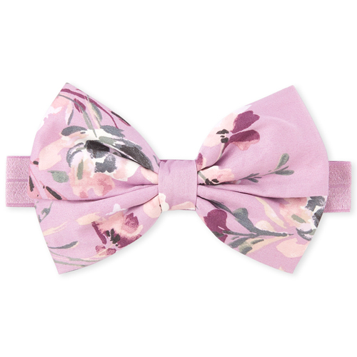 

Newborn Baby Floral Bow Headwrap - Purple - The Children's Place