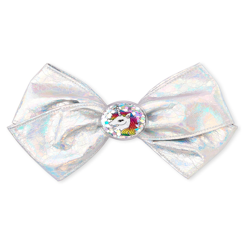 

Girls Shakey Unicorn Bow Hair Clip - Metallic - The Children's Place