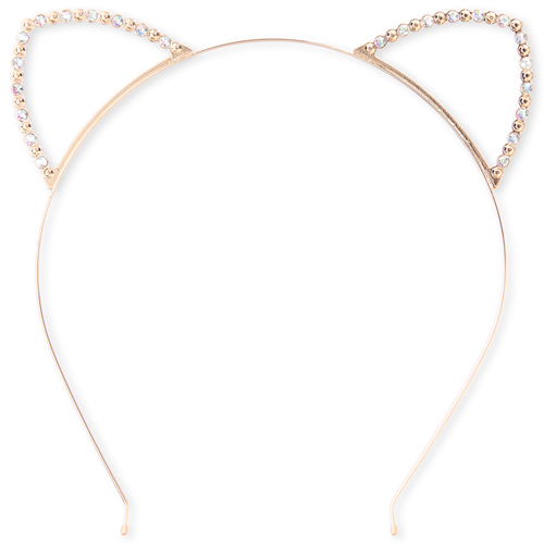 

Girls Faux Pearl Cat Ears Metal Headband - Metallic - The Children's Place