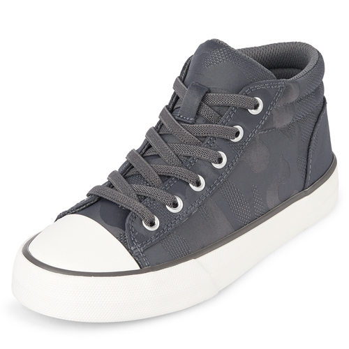 

s Boys Camo Mid Top Sneakers - Gray - The Children's Place