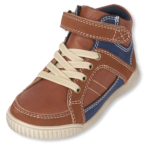 

s Toddler Boys Colorblock Hi Top Sneakers - Tan - The Children's Place