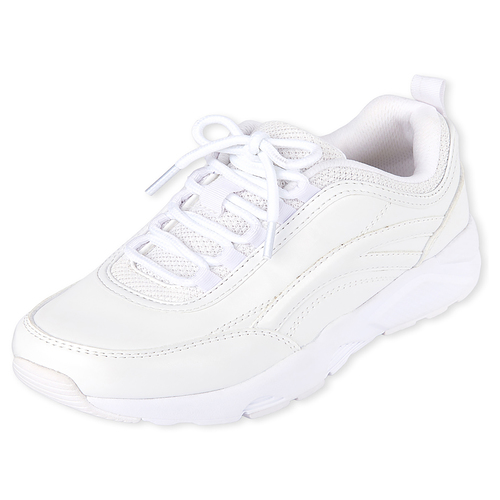 

s Faux Leather Sneakers - White - The Children's Place