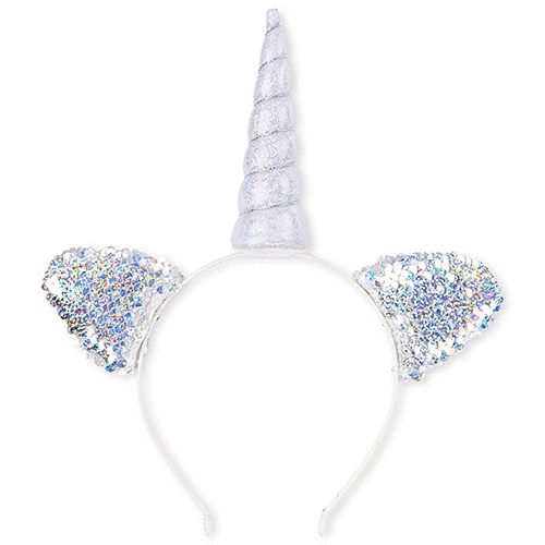 

Girls Flip Sequin Unicorn Headband - White - The Children's Place