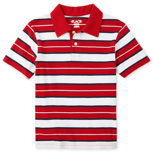 

s Boys Striped Jersey Polo - Red - The Children's Place