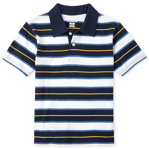 

s Boys Striped Jersey Polo - Blue - The Children's Place