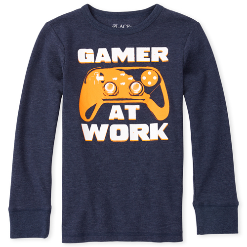 

s Boys Thermal Top - Blue - The Children's Place
