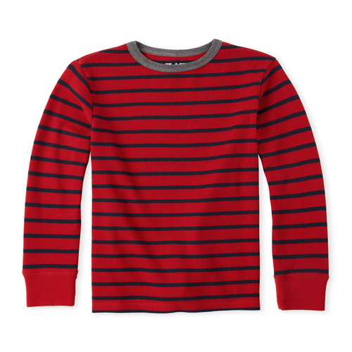 

s Boys Striped Thermal Top - Red - The Children's Place