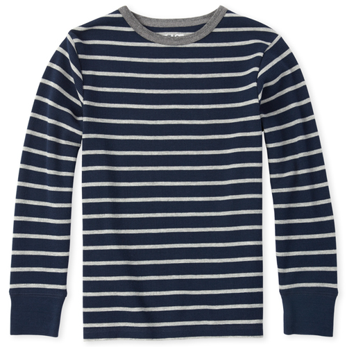 

Boys Boys Striped Thermal Top - Blue - The Children's Place