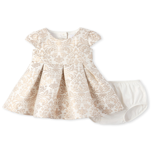 

Newborn Baby Metallic Jacquard Dress - The Children's Place