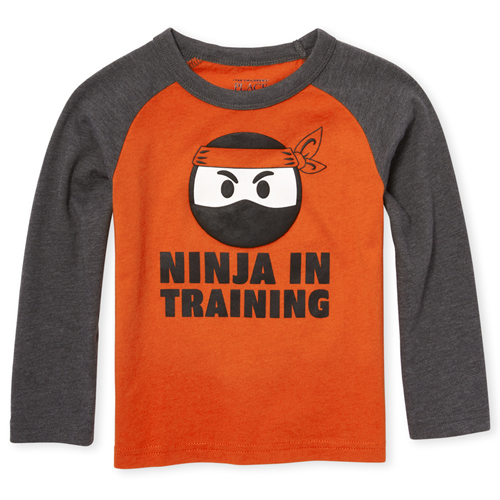 

s Baby And Toddler Boys Puff Print Top - Orange - The Children's Place