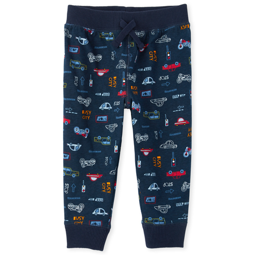

Newborn Baby And Toddler Boys Active Print Jogger Pants - Blue - The Children's Place