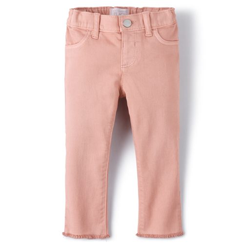 

Newborn Baby And Toddler Frayed Hem Skinny Jeans - Pink - The Children's Place