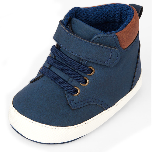 

Newborn Baby Boys Hi Top Sneakers - Blue - The Children's Place
