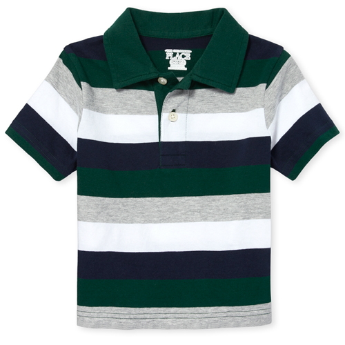 

s Baby And Toddler Boys Striped Jersey Rugby Polo - Green - The Children's Place