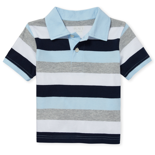 

s Baby And Toddler Boys Striped Jersey Rugby Polo - Blue - The Children's Place