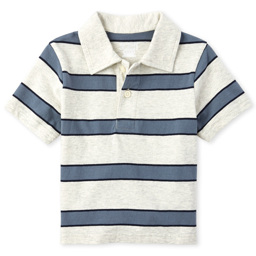 

s Baby And Toddler Boys Striped Polo - Gray - The Children's Place