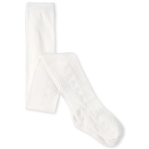 

Girls Heart Pointelle Tights - White - The Children's Place