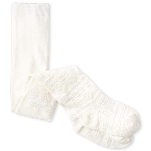 

s Toddler Heart Pointelle Tights - White - The Children's Place