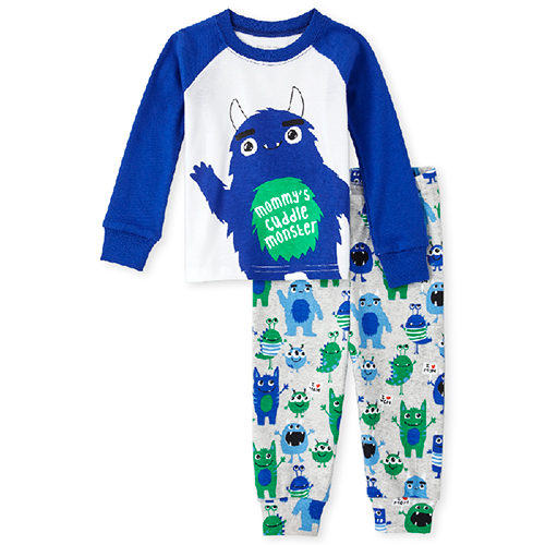 

s Baby And Toddler Boys Halloween Cuddle Monster Snug Fit Cotton Pajamas - White - The Children's Place