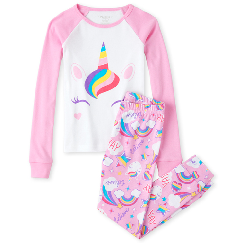 

s Unicorn Snug Fit Cotton Pajamas - White - The Children's Place