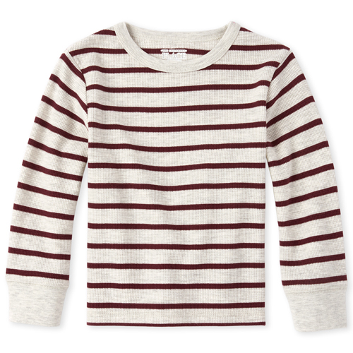 

s Baby And Toddler Boys Striped Thermal Top - Gray - The Children's Place