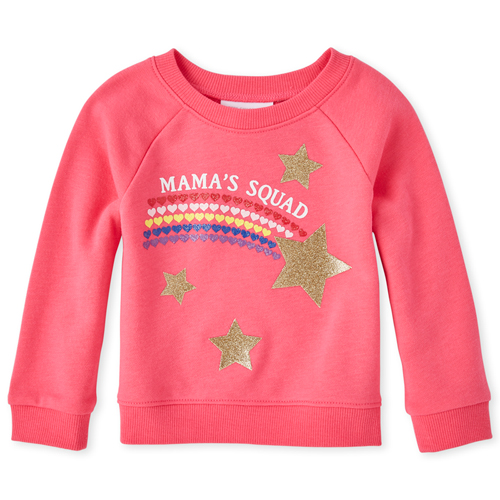 

s Baby And Toddler Active Rainbow French Terry Sweatshirt - Pink - The Children's Place