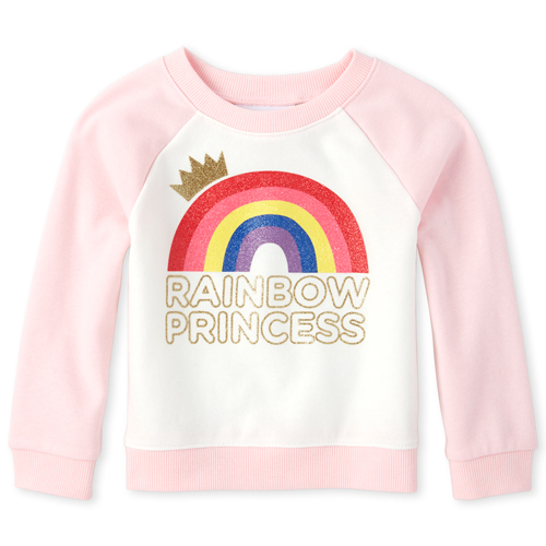 

s Baby And Toddler Active Princess French Terry Sweatshirt - Pink - The Children's Place