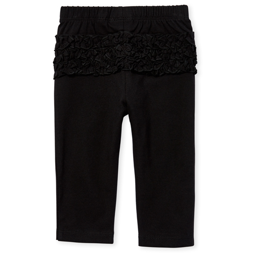 

Newborn Baby Ruffle Leggings - Black - The Children's Place