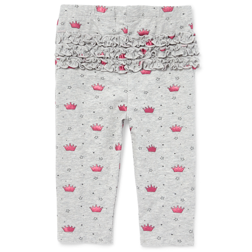 

Newborn Baby Crown Ruffle Leggings - Gray - The Children's Place
