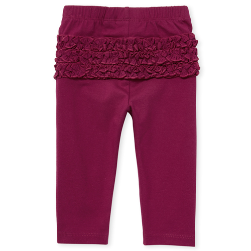

Newborn Baby Ruffle Leggings - Pink - The Children's Place