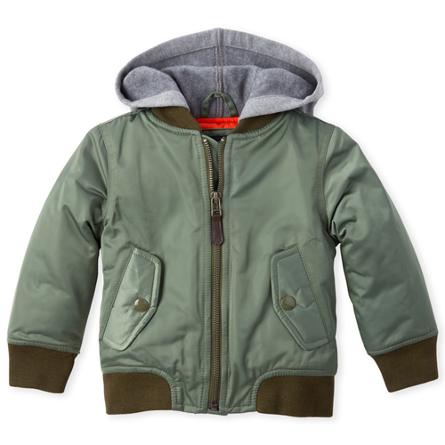 

s Baby And Toddler Boys Hooded Bomber Jacket - Green - The Children's Place